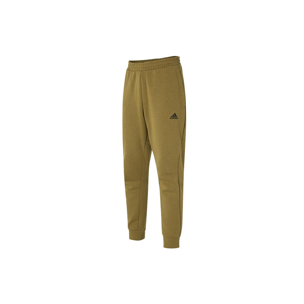 Men s adidas Fi Dk Reg Pnt Logo Sports Running Knit Bundle Feet Long Pants/Trousers Olive H39225 L