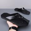 Herren Schwarz Leder Pantoffeln Einfache Flache Sommer Weiße Flip-Flops Outdoor Sandalen Braun Offene Zehen Strand Schuhe Übergröße