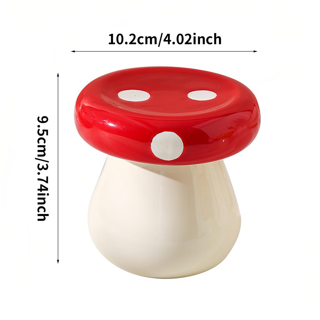 Cute, High-Aesthetic, Personality Mushroom-Shaped Ceramic Toothpick Holder / Cotton Swab Jar / Home Living Room Dental Floss Box