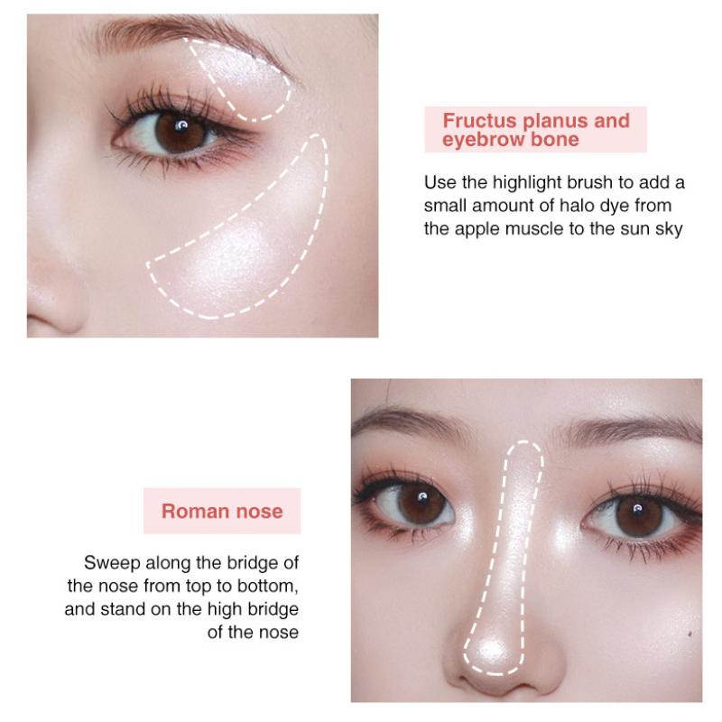 Moda culori mixte Pearl Rose Disc Highlighter Hrănire pentru piele Lumină complementară Iluminare naturală Discuri de iluminare