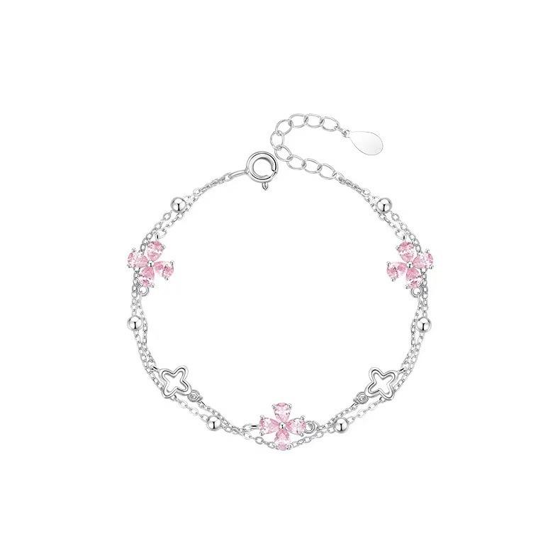 Bracelet Women s New Sweet Temperament Double-layer Stacked Bracelet Girl Heart Ins Jewelry