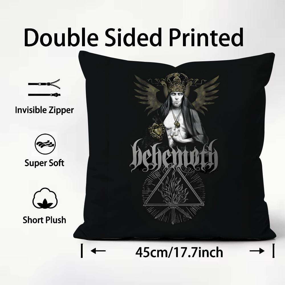 BBEHEMOTH Band Cushion Cover Plush Fabric Soft DoubleSided Printed Sofa Warm Winter Home Child Gift Pillow Case