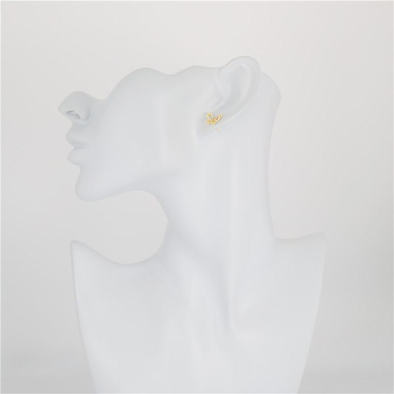 Arvaleff 925 Sterling Silver Butterfly Stud Earrings, Classic 14k Electroplated Design, Unique and Stylish Jewelry.