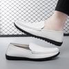 Fashion Breathable Bean Shoes Mens Shoes Fashion Casual Leather Shoes Youth Fashion Shoes Soft Loafers Genuine Leather Flats Driving Sho