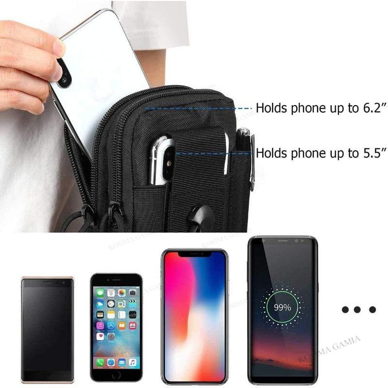 Tactical Molle Pouch, Universal EDC Waist Bag Belt Pouches, Outdoor Belt Bags Gear Tool Gadget Pocket with Cell Phone Holster