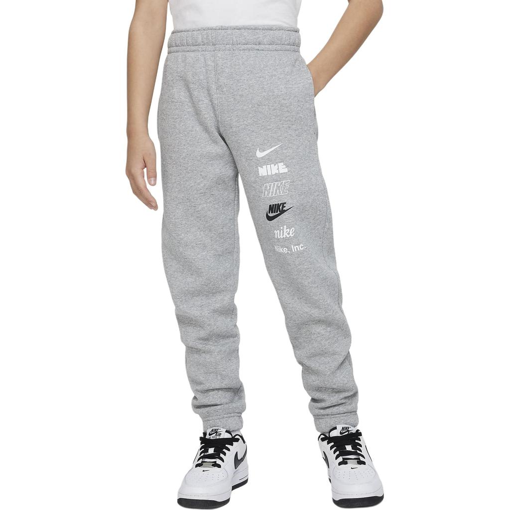 Kids' Nike Knitted Sweatpants Letter Logo Print Fleece Lined Comfortable Toned Dark DX5160-063