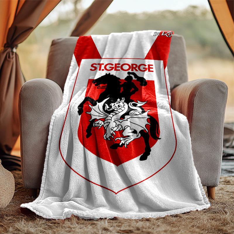 St George Illawarra Flannel Blanket Soft Warm All-Season Throw, Design for Camping, Car Travel, Hiking Sofa, Bed, Office Perfect Gift for Parties