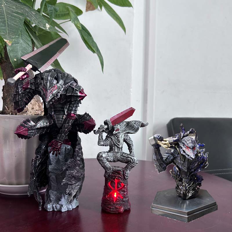 Berserker-Rüstung, Büste, Guts-Figur, Statue, Nachtlicht, Kunstharz, Kunsthandwerk, schwarzer Schwertkämpfer, Beastization, Krieger, Griffith, Actionfigur, Modell