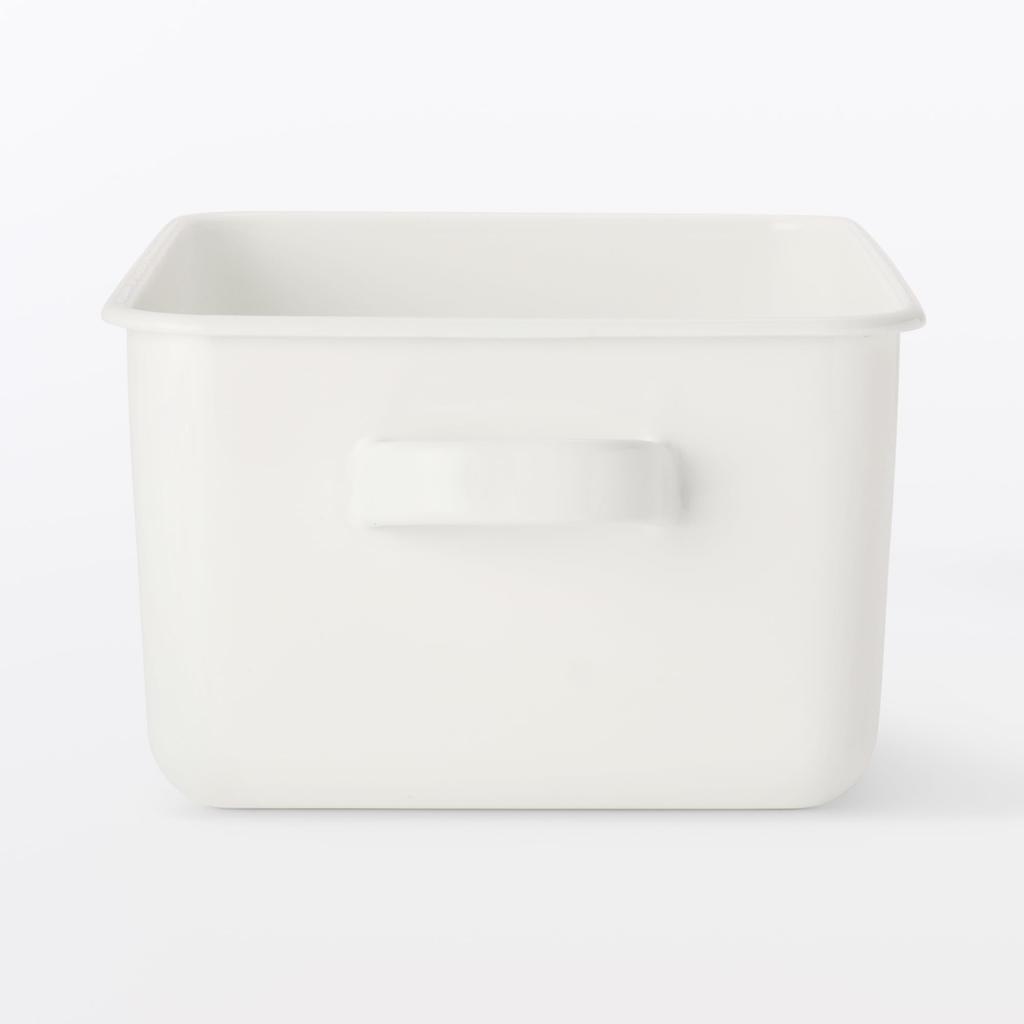MUJI Emaille-Aufbewahrungsbehälter mit wählbarer extra tiefer 19cm x x 76045878 Deckel, Typ/mit Griff, ca.. (W.) 23.5cm (D.) 11,5 cm (H.) (ausschließlich