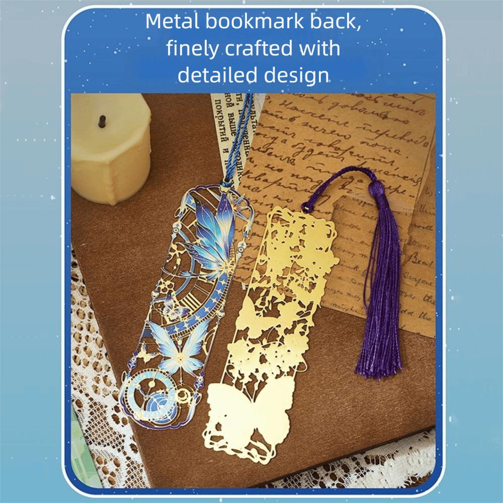 Students Reading Tool Metal Bookmarks Portable Long Tassel Bookmarks  for Book Clubs&Book Lovers