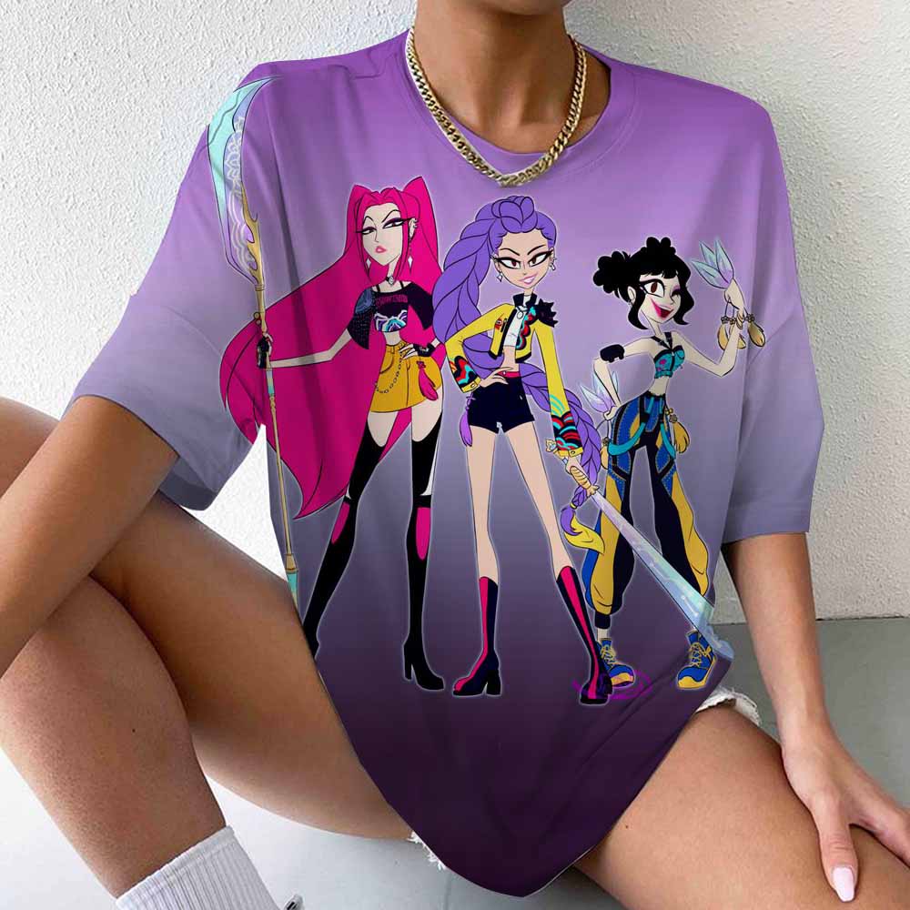 

Popular Kpop Witch Hunting Team Gaza Men s Team T-shirt Anime 3D Women s Clothing T-shirt Gift 3XL
