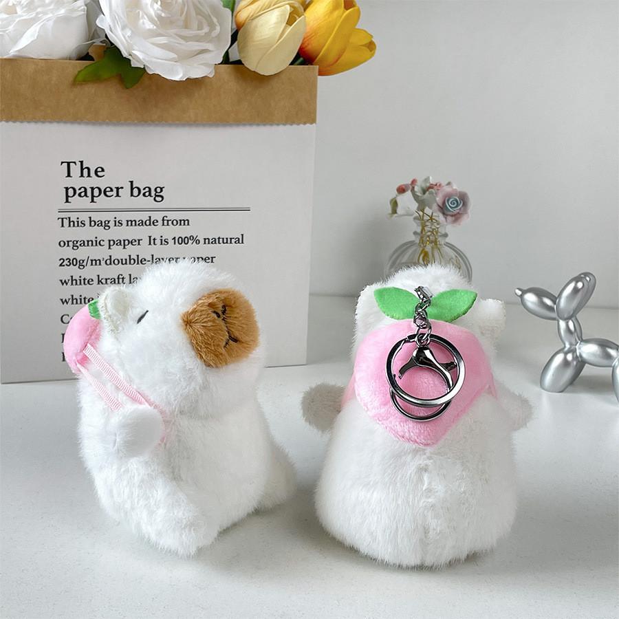 Cute Tricolor Capybara Series Plush Toy Keychain Soft And Cuddly Animal Pendant