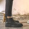 Buty Martin męskie podwyższające zimowe krótkie buty męskie matowe brytyjska skóra botki Chelsea męskie skórzane buty bez sznurowania
