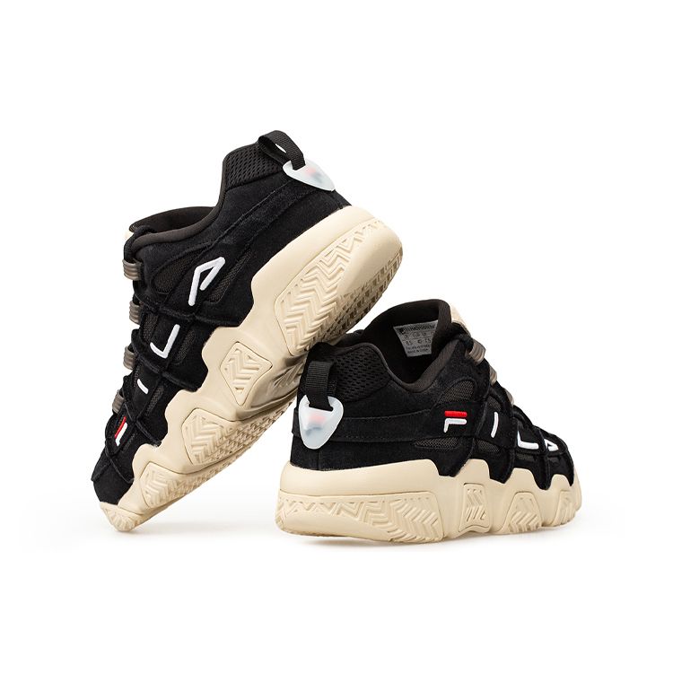 Fila Fusion Buster Bread Shoes Fabric Tpu Cool Low Top Retro Basketball Shoes Women Sneaker Black White T12W031201FBK