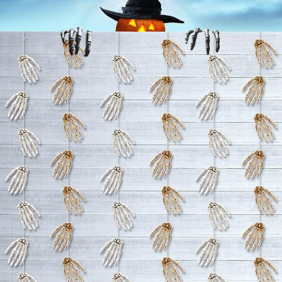 6 Strings Skeleton Hands Garland Paper Human Hand Bone Streamers Halloween Hanging Swirls Banner Decoration for Wall Door Indoor Outdoor Decor