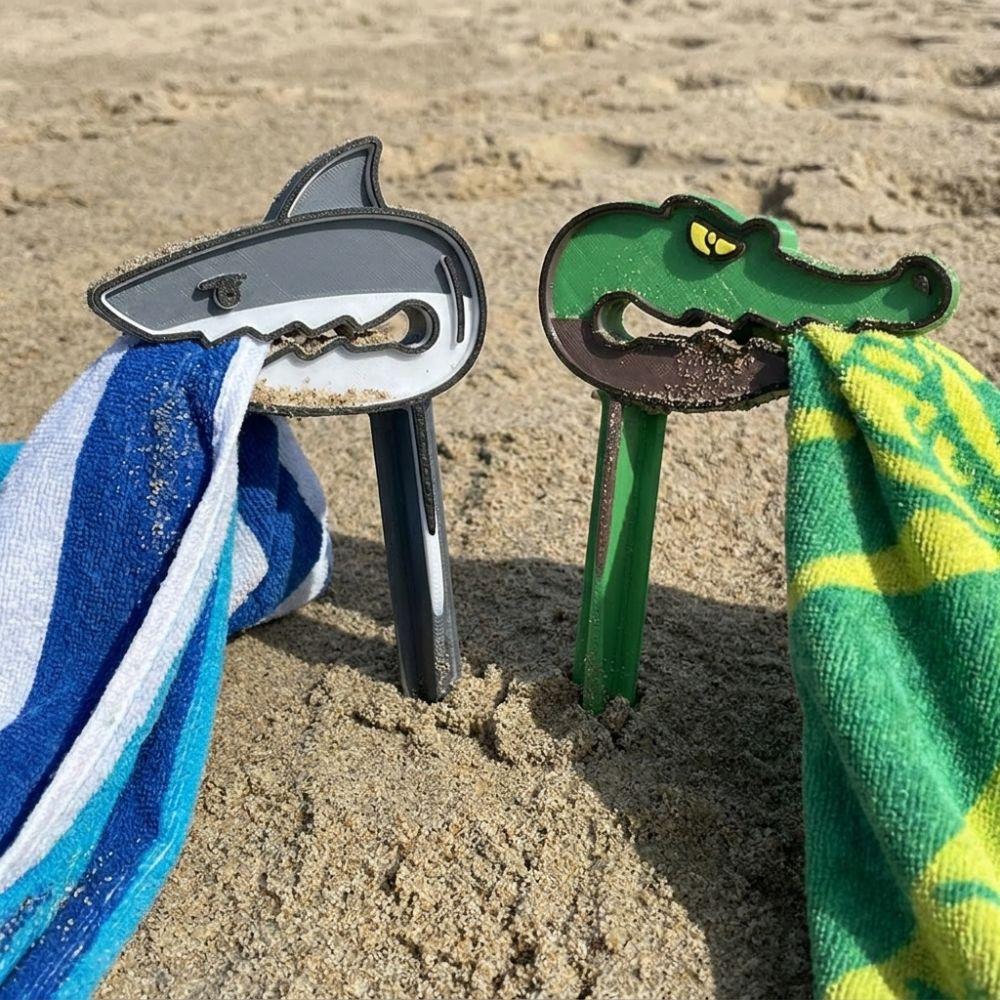 Windproof Beach Towel Clip Shark-shaped Laundry Clamp Outdoor Towel Holders  For Outdoor Beach