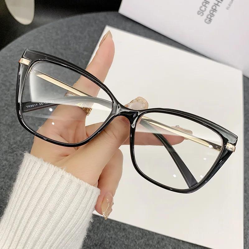 Fashion Cat Eye Glasses Gradient Color Retro Anti Blue Light Glasses Optical Eyeglasses Butterfly Frame Computer Eye Glasses