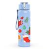 1PC Christmas Poinsettia Flower 750ml Color Plastic Sports Water Bottle Leakproof Flip Straw Lid Suitable for Sports Office Home Use
