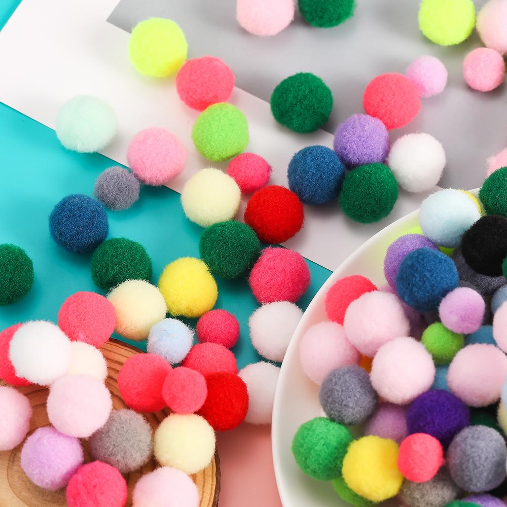 50pcs 10/15mm Multicolor Soft Pompons Colorful Fluffy Plush Craft for DIY Sewing Holiday Decorations and Jewelry Making Supplies