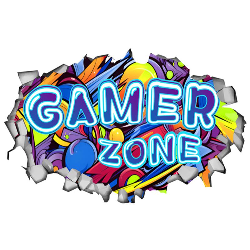 Poster di Gioco più Grande Buco nel Muro 3D Arte Fresca Zona Gamer Adesivi Murali in Vinile per Controller di Gioco Decorazione per Casa Camera dei Bambini Stanze da Gioco
