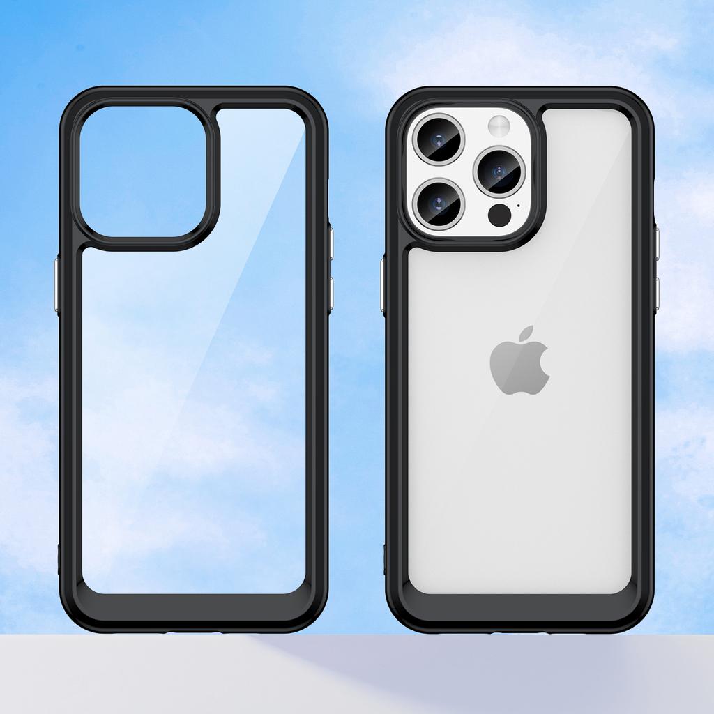 For iPhone 15 Pro TPU+Acrylic Shockproof Mobile Phone Back Cover Clear Protective Case