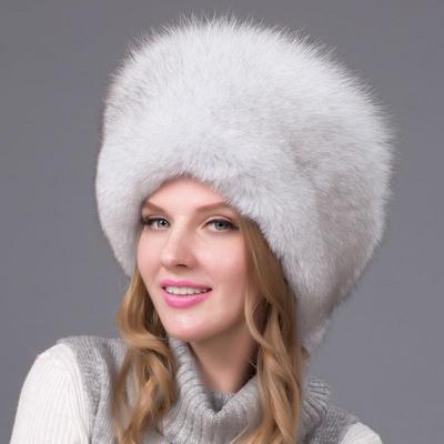 100% Natural Fox Fur Hat Women Cap Thick Fur Cap Winter Warm Hat Female Fashion For Women Hat With Earmuffs Hat