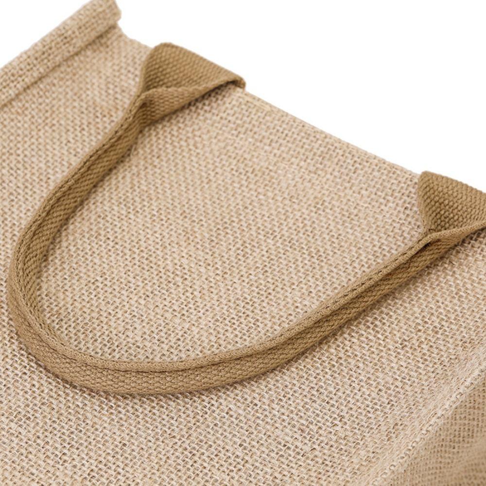 Fashion Large Capacity Linen Tote Bag Ribbon Bow Eco-friendly Bag Shoulder Bag Vintage Jute Women Linen Bag For Women and Girls