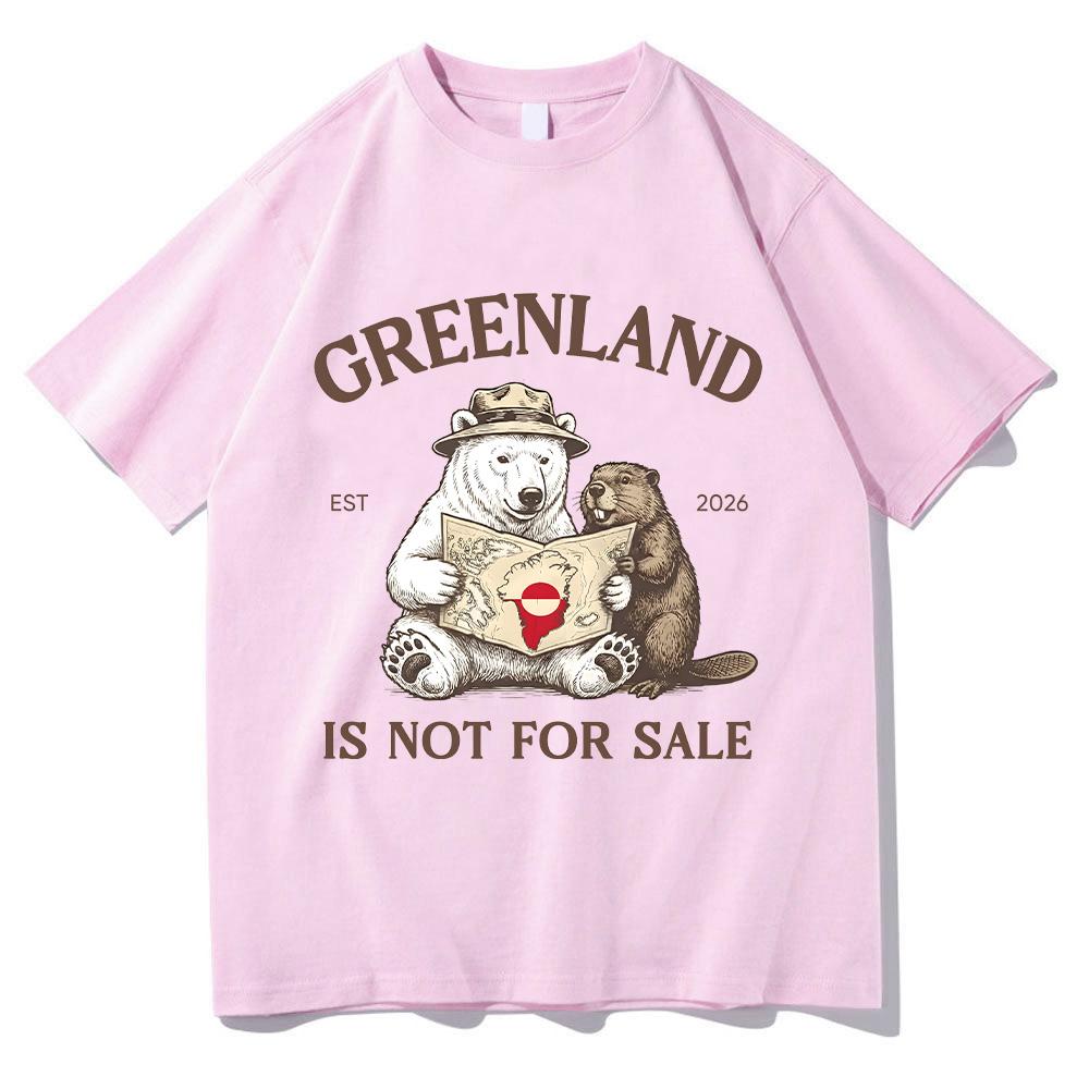 Greenland Is Not for Sale T-Shirt Dear Greenland Animal Cartoon Print Clothing Comfortable 100%Cotton Casual Short Sleeve Unisex Tee Men women clothes