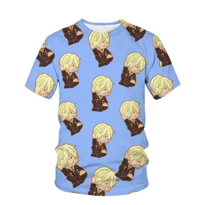 2024 New Cool Boy Summer Stranger Things T-shirt Children's One Piece 3d Print Fashion Luffy Fashion Short Sleeve T-shirt