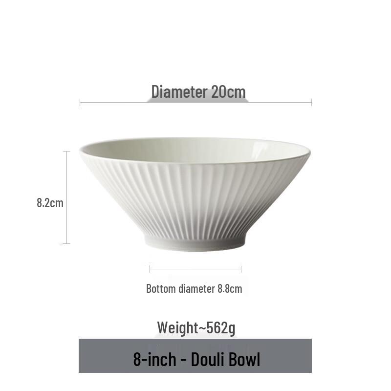 

ZISIZ French Style Underglaze Ceramic Ramen Bowl, 8-Inch