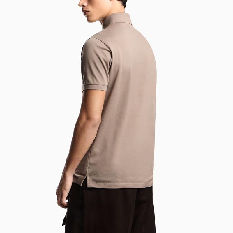 Emporio Armani Fw25 Pique Cotton Short Sleeve Polo Shirt With Eagle Patch Men tops EM003524-AF12955-U6189