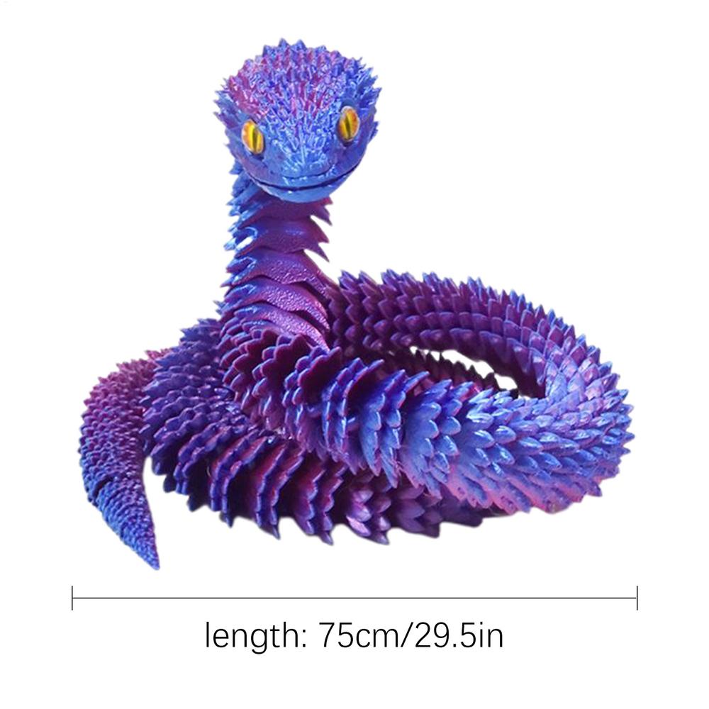 Articulated Snake Fidget Toys 2.5 Ft Realistic 3D Printed Snake Animal toys Ornament for Birthday Easter Basket Desk Decor Home