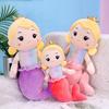 Cute Mermaid Plush Pillow Toy For Girls, Princess Bed Decor, Soft Velvet Stuffed Doll