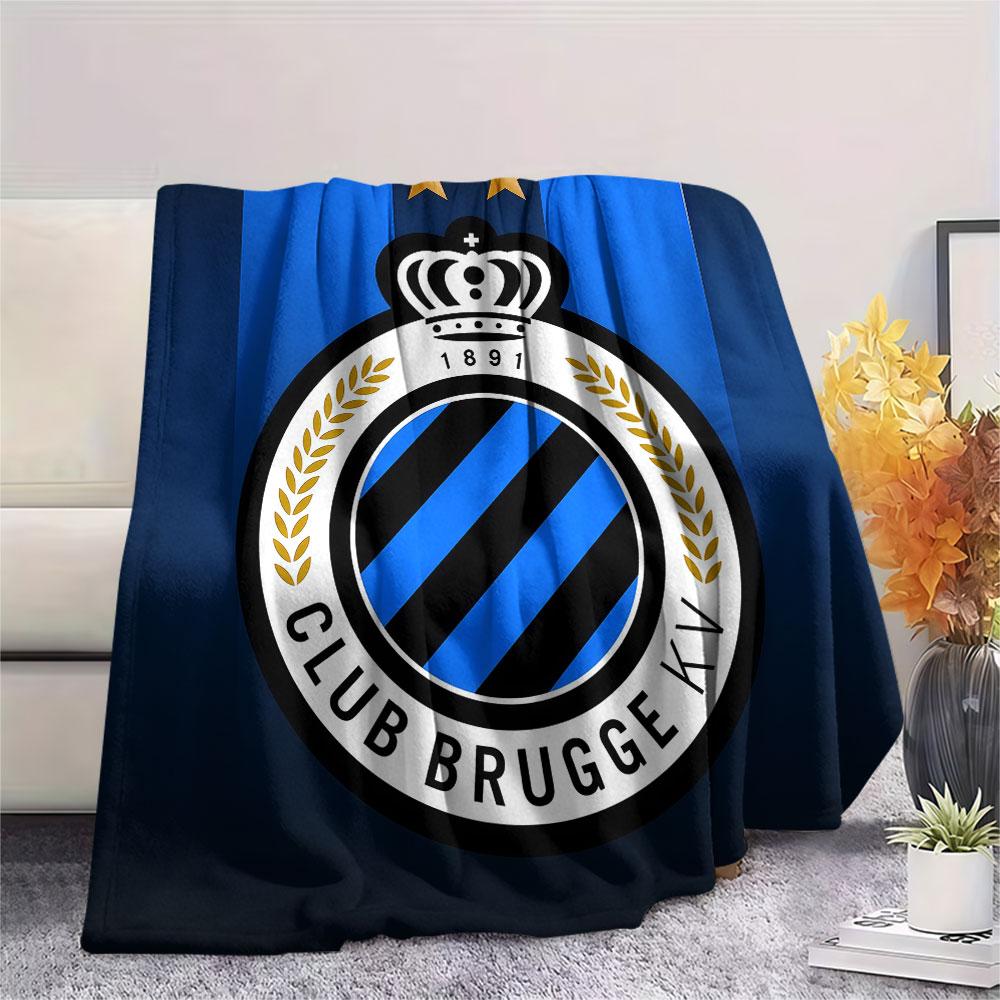 1PC Club Brugge KV Patterned Flannel Blanket Suitable For All Seasons for Home Decor Warmth and Comfort Gifts Holiday Present