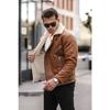 Men's Tan Color Napa Leather Cross Model Coat