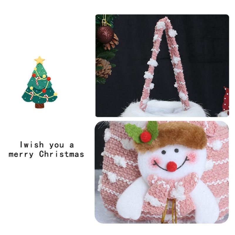 Holiday Gift Sacks Candy Handbag  Snowman Santa Gift Bag For Christmas Parties Family