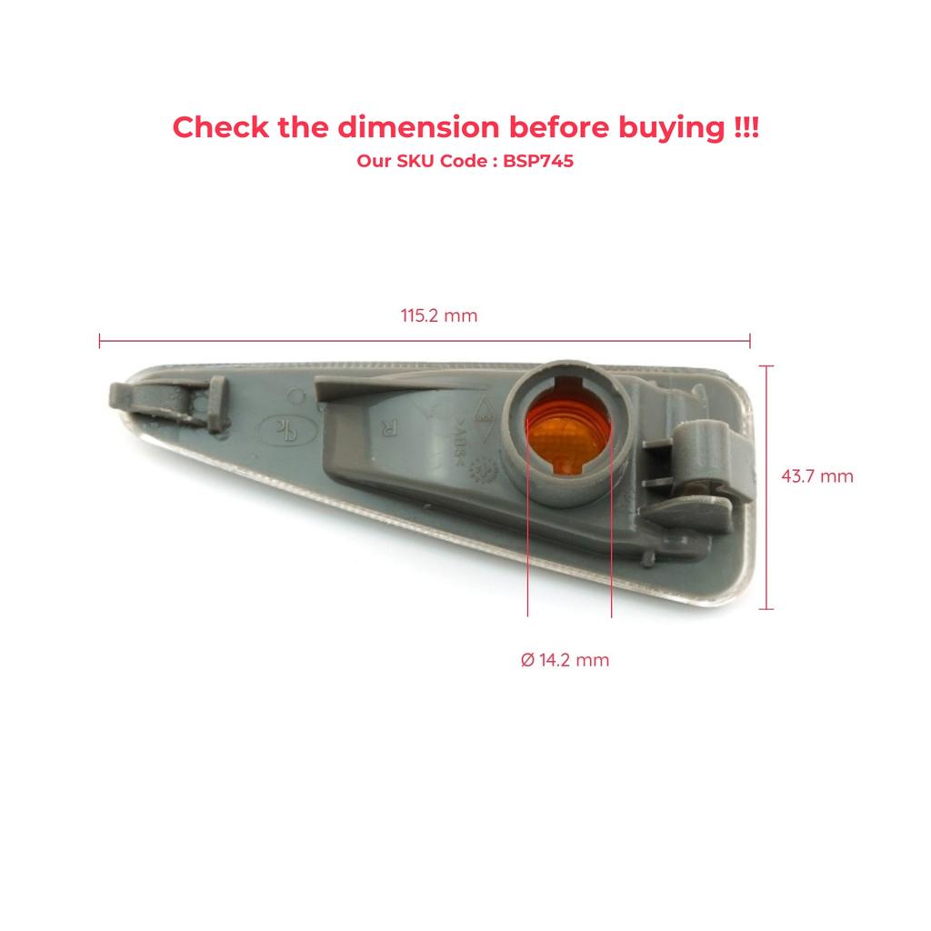 ESP745 Seitenblinker 8200602765 Rechts für Renault Sandero Symbol Thalia 2