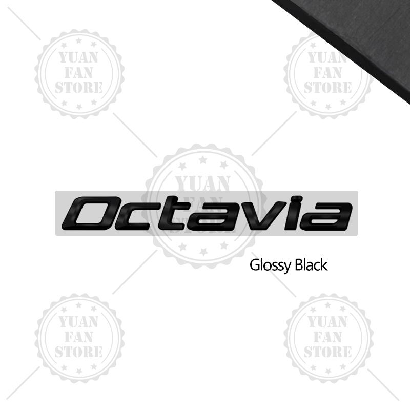 AHUQ1 Glossy Black For Skoda Octavia Rapid Kodiaq Karoq 4X4 Fabia Kamiq Superb Yeti Metal Badge 3D Stickers Car Trunk Body Decal
