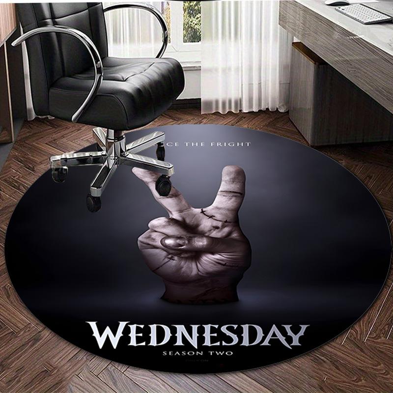 1pc Addams Family Wednesday9 Print Round Carpet Chair Round Carpet Suitable for Bedroom Living Room Home Decorative Carpet