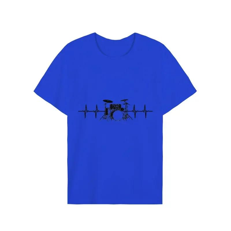 Men's Short Sleeve T-shirt Heartbeat Passionate Drummer Graphic Tshirt Male Oversized Streetwear Tees Women Summer Clothing Tops