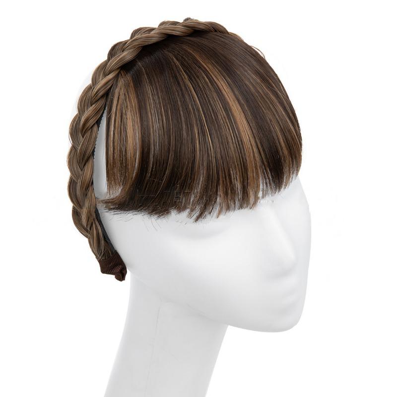 Ladies Wigs Bangs Headbands One-piece Covering White Invisible Seamless Wig Piece Top of the Head Reissue