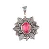 925 Sterling Silver Pink Tourmaline Gemstone Jewelry Handmade Flower Pendant CP-14-12