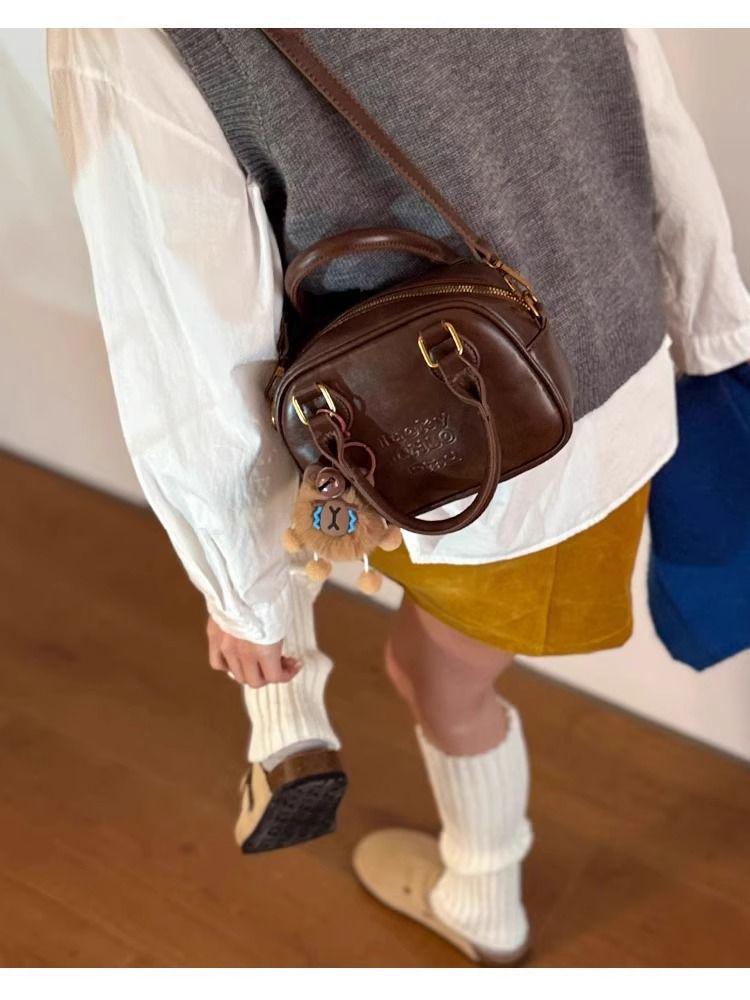 Šik retro bowlingová taška pro ženy - Všestranná podzimní/zimní 2025 kabelka přes rameno a crossbody