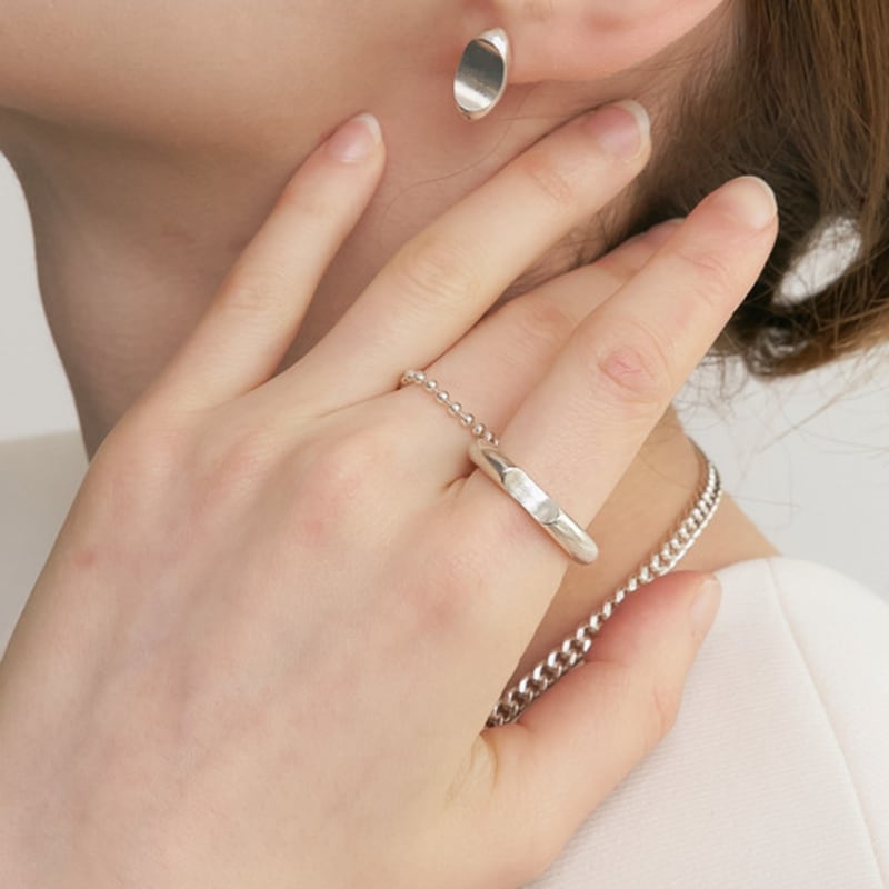 UNI.J [Cotidiano]Ball Chain Silver Ring Ir271
