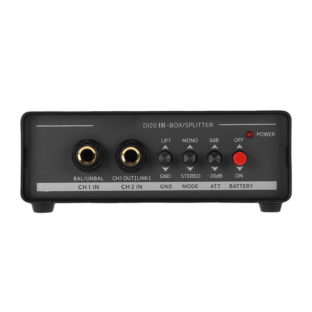 Active DI Box 2 Channel to Balanced XLR Output Multifunction Direct Box for Stage Guitar DJ Controller