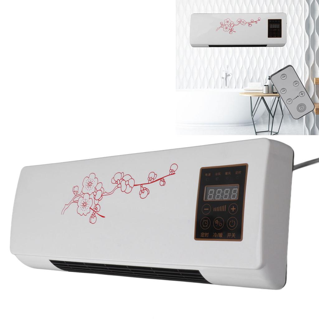 Space Heater Versatile Portable Low Noise Wall Mounted Heating Fan With Remote Control for Bathroom Bedroom Wall Mounted Heater