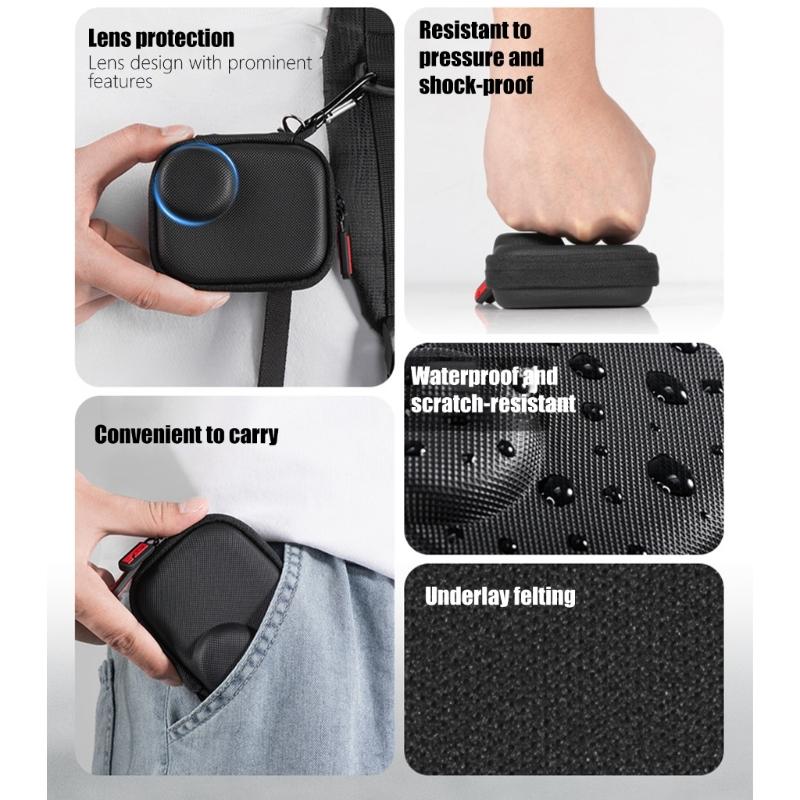 Shockproof Storage Bag Hard Protective Carrying Case For Dedicated Model Camera With Carabiner Clip And Soft Interior