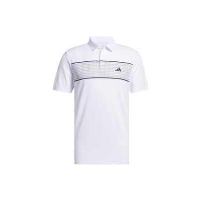 Polo à rayures sur la poitrine Polo Homme Blanc IU4344