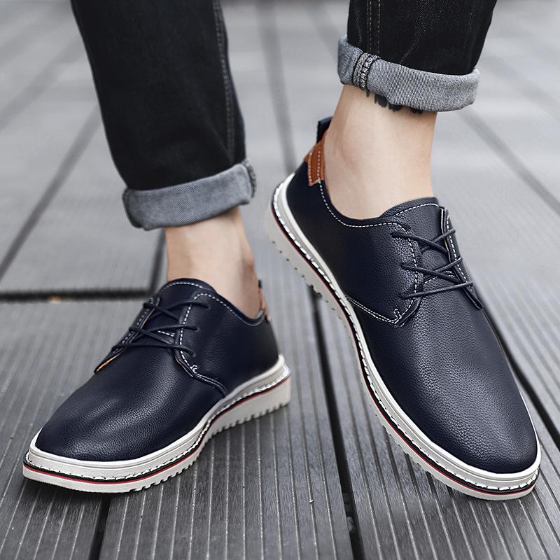 Herrenschuhe Mode lässige Lederschuhe große Größe Trend Britischer Stil Low-Top Lederschuhe Business Anzugschuhe