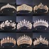 Gold Crystal Bridal Tiara, Sparkling Rhinestone Queen Crown for Wedding, Prom, Birthday Party & Special Occasions, Luxury Hair A